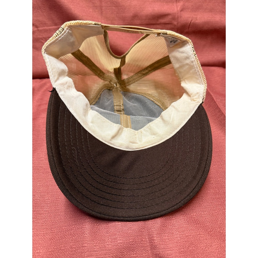Vintage Case Big Patch Trucker Hat Brown Tan Mesh Snapback Challenger Caps - Picture 6 of 7